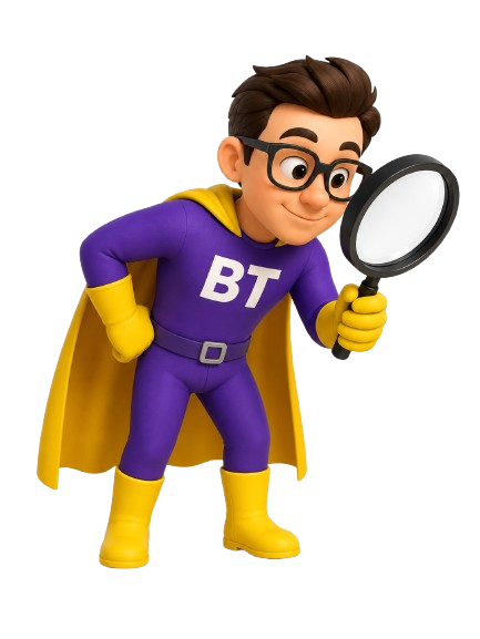 BT investigando con su lupa